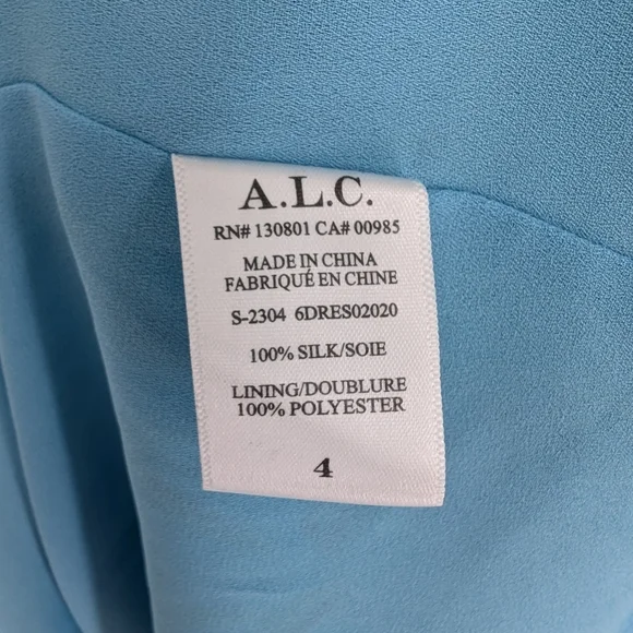 A.L.C. Silk Courtney Mini Dress in Grotto Blue Floral NWT - Picture 9 of 11